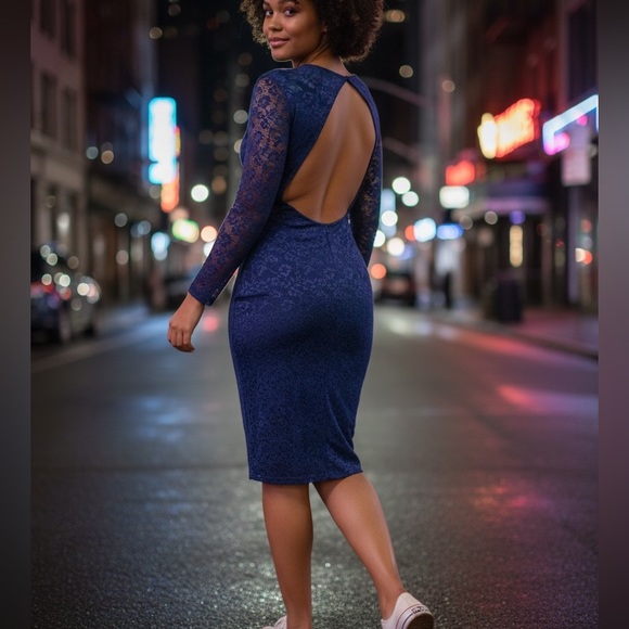Victoria's Secret Dresses & Skirts - VS Elegant Navy Lace Dress